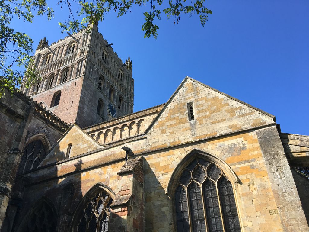 Repairs to Tewkesbury Abbey's medieval Camera Cantorum building have started. Roofing, carpentry and high level masonry and lime repairs. We'll be on site until the end of October. #abbey #repairs #conservation #roofing