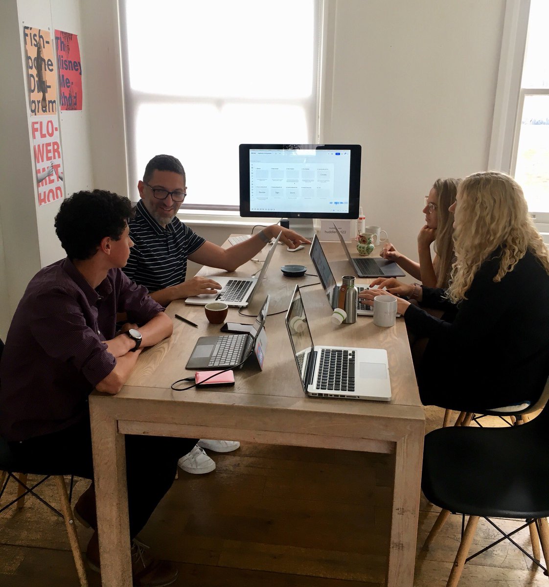 huddlecreative's tweet photo. Getting creative with ideas in the studio today. Our new intern Josh making an active contribution, great stuff!
#studio #planning #creative #contribution #design #branding #brand #discussion #clients #project #Huddle #Huddlecreative #Shoreditch #hanburystreet https://t.co/CvEfOJr7hI