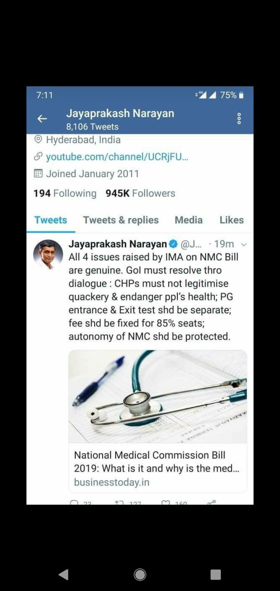 Saikuma58953912's tweet photo. #SayNoToNMCbill ..tqs for ur support sir @JP_LOKSATTA https://t.co/9P6LCrAhxD