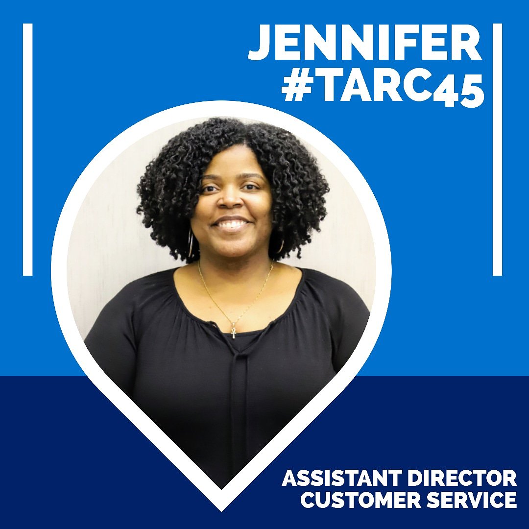 ridetarc's tweet photo. Jennifer, assistant director of customer service, joined #TARC in 2004 as a customer service rep. Her leadership, poise and commitment to providing outstanding service has helped us to provide our customers with support they can trust.
Thank you Jennifer! #TARC45 #WeMoveTheCity https://t.co/fwn7jZKUUN
