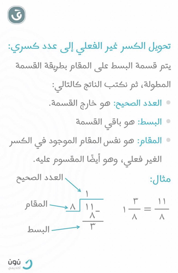 الكسر الغير فعلي