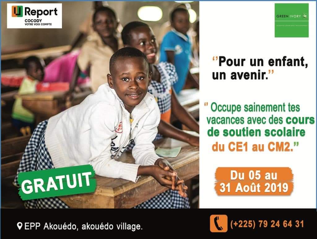 GreenIvory1's tweet photo. 🌿Ce Mardi 06 Août 2019 les premiers cours du "SOUTIEN SCOLAIRE GRATUIT" organisé par le réseau @UReport_CIV en collaboration avec @GreenIvory1, ont été dispensés à l'Epp Akouedo Village.
#Aegreenivory #ureport #environnement #coursdevacances https://t.co/qYDjc0LyQ2