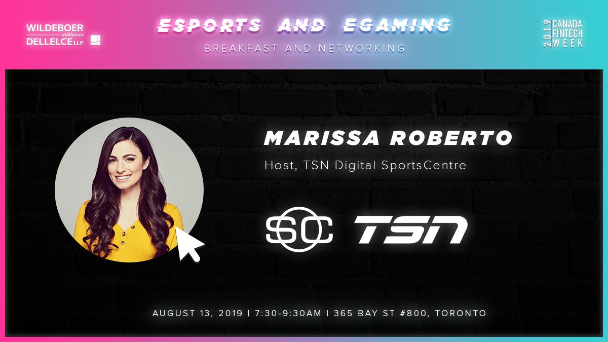 FinTechCA's tweet photo. Marissa Roberto (@MarissaRoberto), Host of @TSN_Sports @SportsCentre will be joining us at our #eSports and #eGaming Breakfast to discuss all things eSports! 🎮

https://t.co/O5Ihq3oNoQ
Register: https://t.co/CXiOFgZxQl https://t.co/E4vCvr0sun