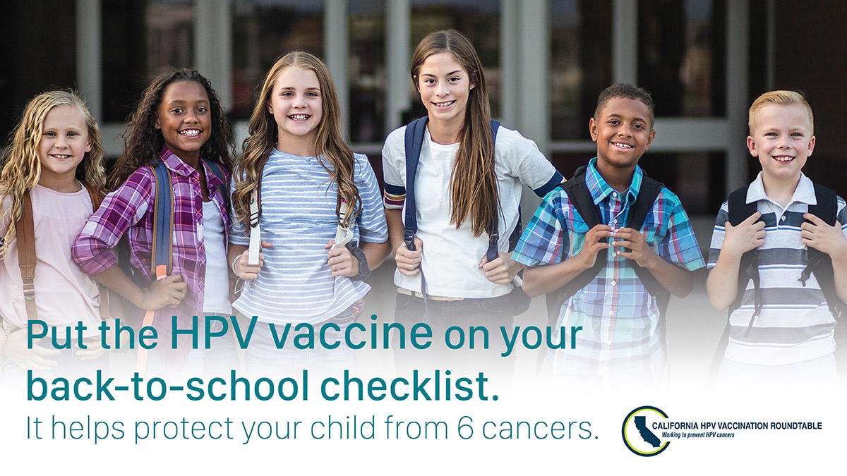 ACS_California's tweet photo. Back2School = Time2Vax! Ask for the #HPVvaccine at your child’s back-to-school doctor visit. Get the facts before you go at ttps://www.cancer.org/HPV. #HPVCancerFree #caHPVvaxweek #backtoschool https://t.co/7PSsRDfKhS