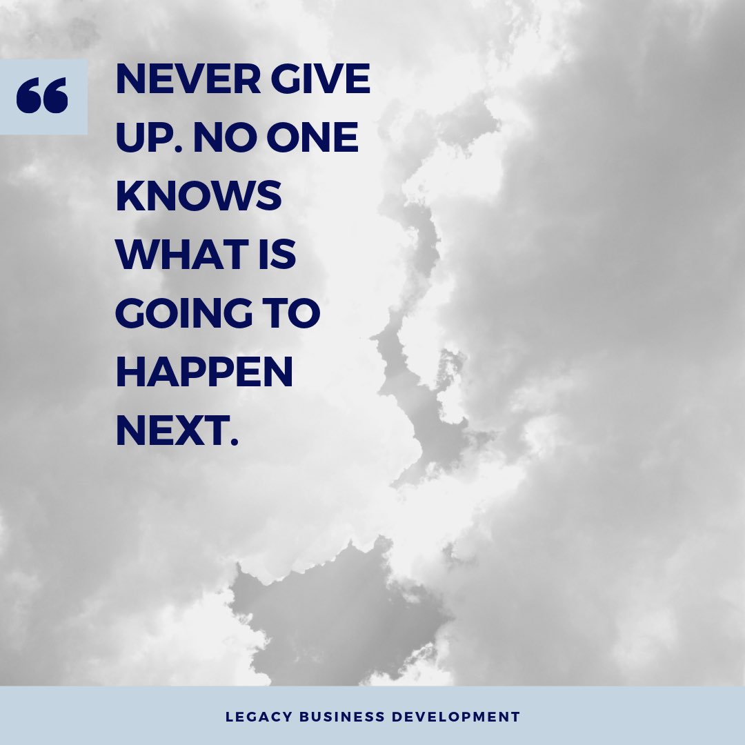 LegacyBizInc's tweet image. The big break you’ve been looking for could be right around the corner. Don’t give up! 👏 #LegacyBusinessDevelopment #Houston