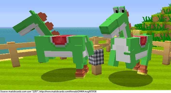 Random Minecraft Wii U Edition Nearly Featured This Charming Yoshi Horse Skin Nintendo Life