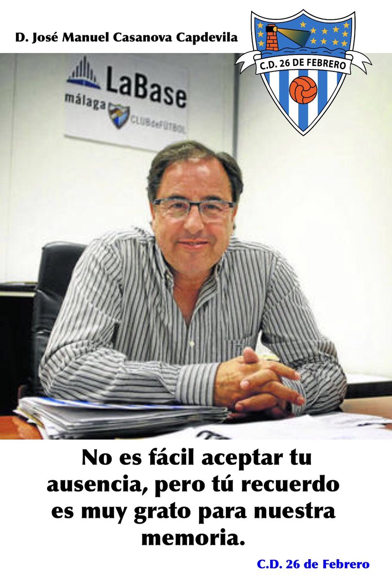 EL MEJOR DIRECTOR DE ACADEMIA 

El 6/08/2017 falleció el mejor director de Academia que ha tenido el <a href="/MalagaCF/">Málaga CF</a> , desde nuestro Club lo recordaremos siempre como alguien especial.

“La muerte no llega con la vejez, sino con el olvido”

#nuncateolvidaremosManel ❤️