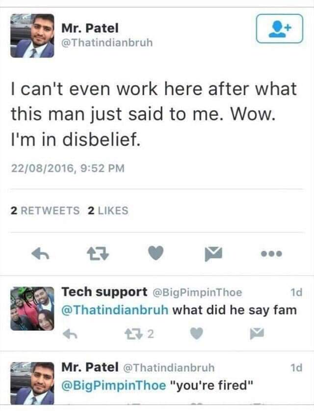 FlopmodeComedy's tweet photo. Just saw this on @reddit (#sorry don't no how 2 #share link on #Macbookpro) #lol #funny #fired #joke https://t.co/mBX2GFdFvy