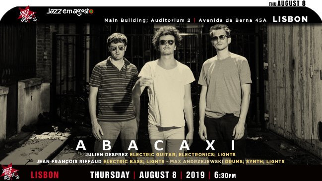 jazzsharing's tweet photo. →@GulbenkianMusic JAZZ EM AGOSTO 2019
#Lisbon
ABACAXI [French electronics; avant-garde]
→https://t.co/7BTZ49eSm6
#JulienDesprez #JeanFrançoisRiffaud 
#MaxAndrzejewski 
> Main Building; Auditorium2, 
Thu | August8 | 6:30pm 
→https://t.co/0kExbfPaUG https://t.co/1HEsk2FM4P