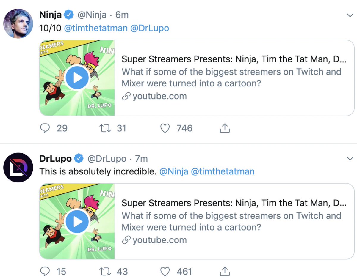 plus3video's tweet image. When your cartoon gets a 10/10 from @Ninja :) #twitch #watchmixer #Fortnite