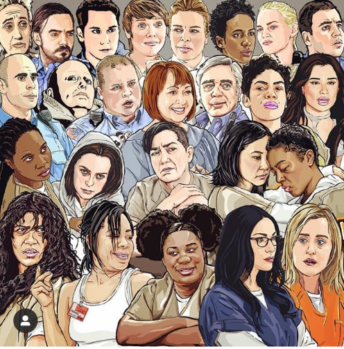 LitchfieldFP's tweet photo. It's more ppl but tag y'all fav person on oitnb!!! Mine is @nlyonne  and @LauraPrepon  and @TaySchilling ...🧡🖤🧡🖤🧡🖤🧡 https://t.co/nvE3Bbb0yU
