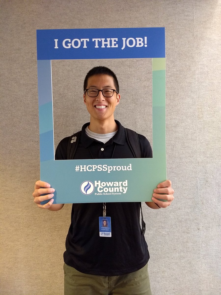 hcpss_HR's tweet photo. Congratulations to Christopher Oh who will be the new 5th
grade teacher @hcpss_ves! We’re super glad you got the job! https://t.co/hL0GJPlouC