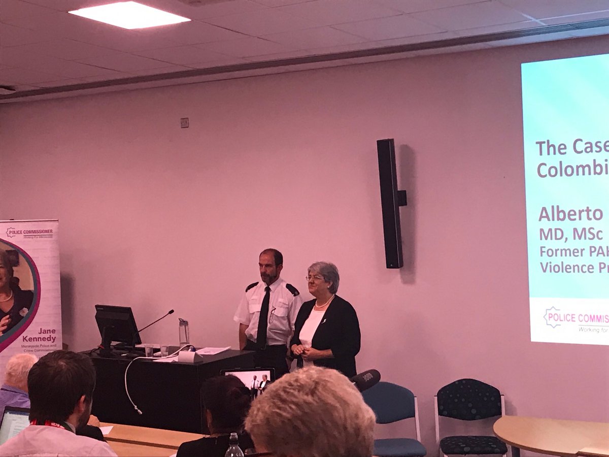 JanMarlow5's tweet photo. Violence Reduction Lecture @MerseyPolice HQ. Inspiring opening by Jane Kennedy, with relevant input from Prof Ashton re: PH approach, followed Sup Wiggins on the VRU. Concluded with fascinating overview by Dr Alberto Concha-Eastman on what works in Cali. https://t.co/uAbvrrtOjg