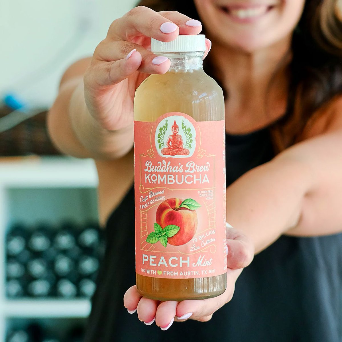 BuddhasBrew's tweet photo. Presenting Peach Mint, with LOVE from Austin. We think love is just peachy and the most important ingredient, along with the 19 Billion Live Cultures in every bottle.
#LiveCultures #Love #PeaceAtTheBottom #LoveATX #PeachMint #WildlyDelicious #LocalBusiness #LocalKombucha https://t.co/L8vTwshNU5