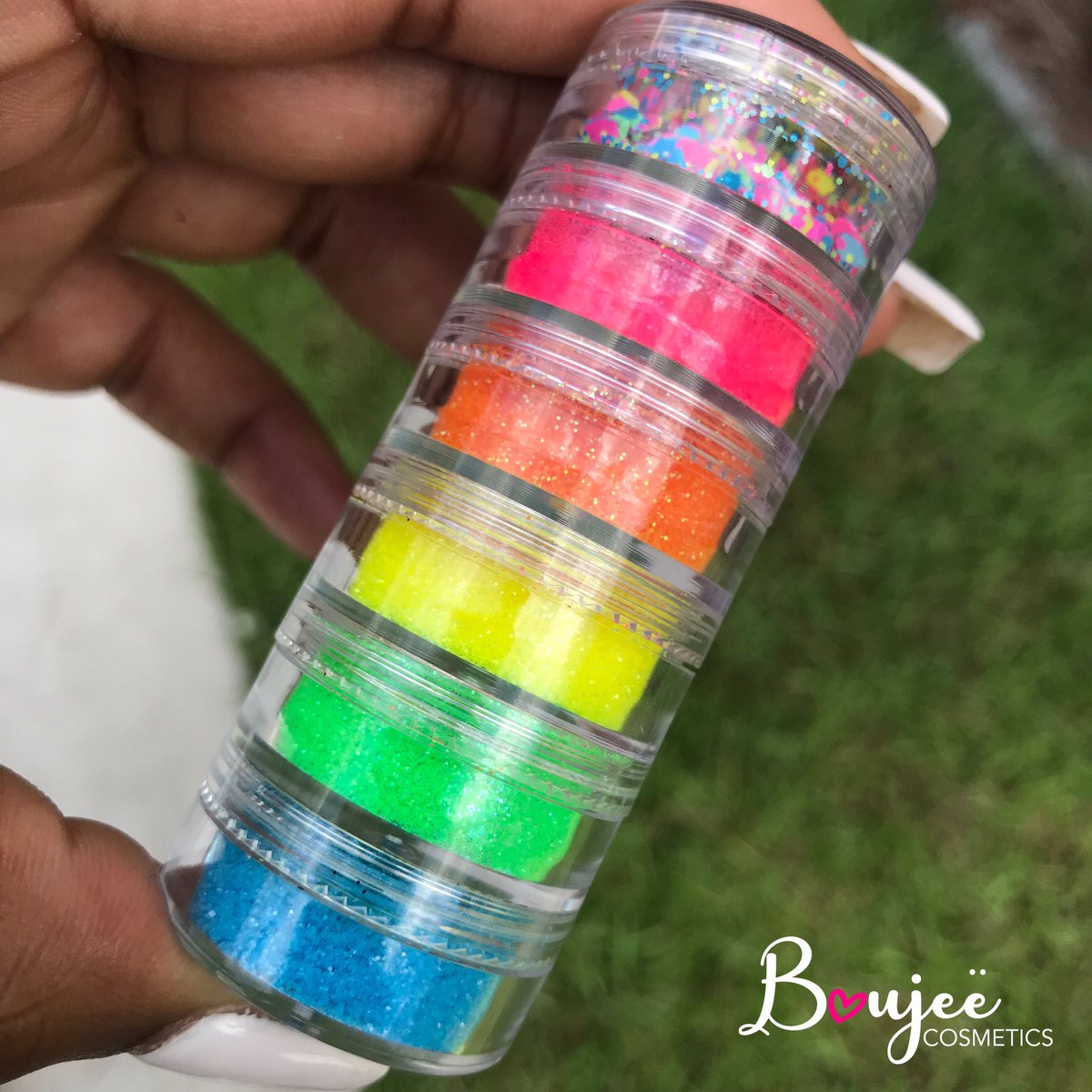 shoptheboujee's tweet photo. ✨NEW✨ Neon Glitter Stacks available now on https://t.co/L8KUJR6Ydb 💖🧡💛💚💙 https://t.co/EXzvdPQczN