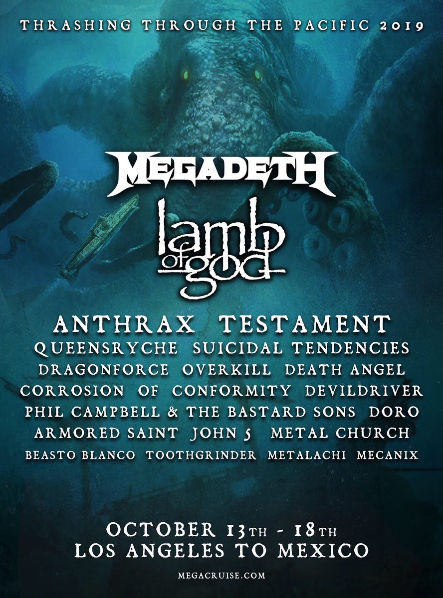lambofgod's tweet photo. We are boarding ship on the inaugural 2019 @TheMEGACruise. Limited cabins remain - book now at https://t.co/fyQQ71ACLS https://t.co/wECe2IGg73