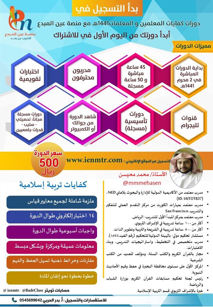 عين المبدع للتدريب A Twitter خبرة كفاءة تميز نتائج كلها في دورات كفايات اسلامي مع عين المبدع كفايات المعلمين والمعلمات كفايات المعلمين المعلمات Https T Co Dacrmsxsif