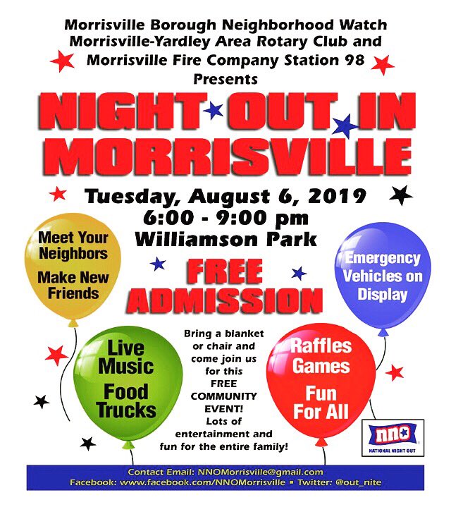 Tonight! #morrisvillepa #NationalNightOut2019