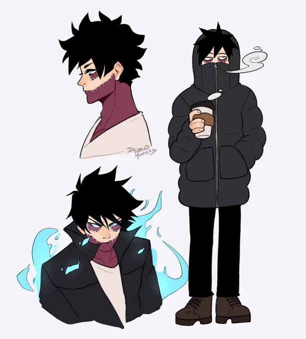 Some more #dabi doodles and a lil #hawks ! I could draw these two all the time tbh #bnha #dabihawks #myheroacademia 