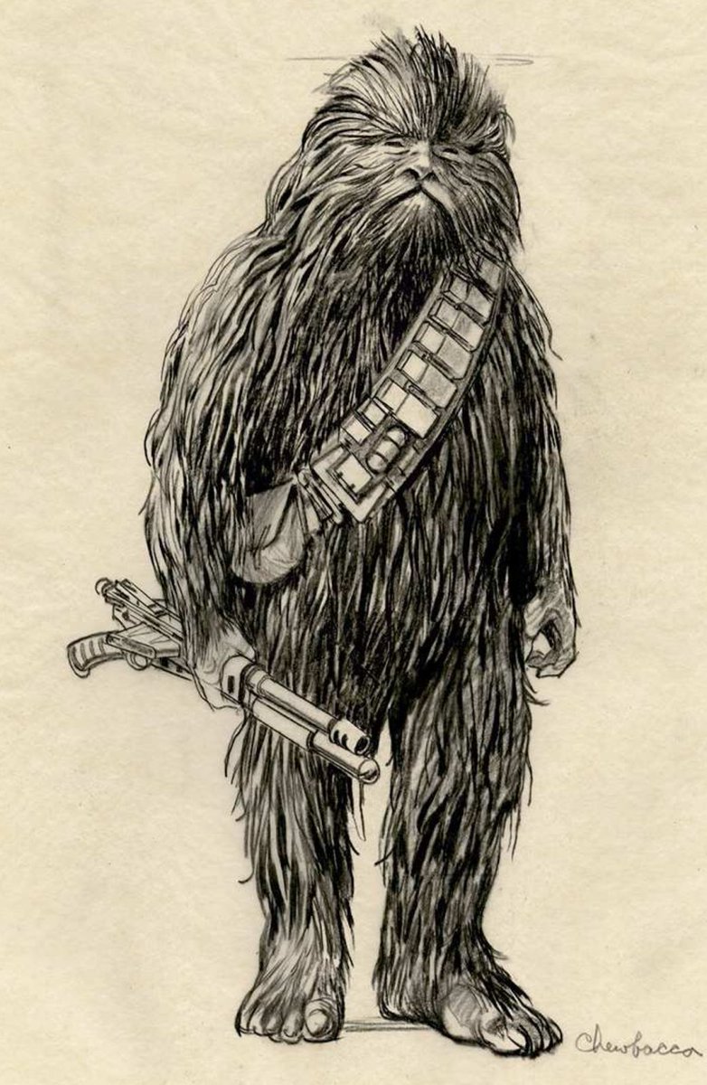 Star Wars MythbustersChewbacca was named for the Russian words “chudovishye” (meaning monster) combined with “sobaka” (meaning dog).1. “Chuiee Two Thorpe”, later “Chewie” a hotshot pilot, appears in the early-1973 Journal of the Whills outline by  #StarWars creator George Lucas. – bei  Lucasfilm Ltd