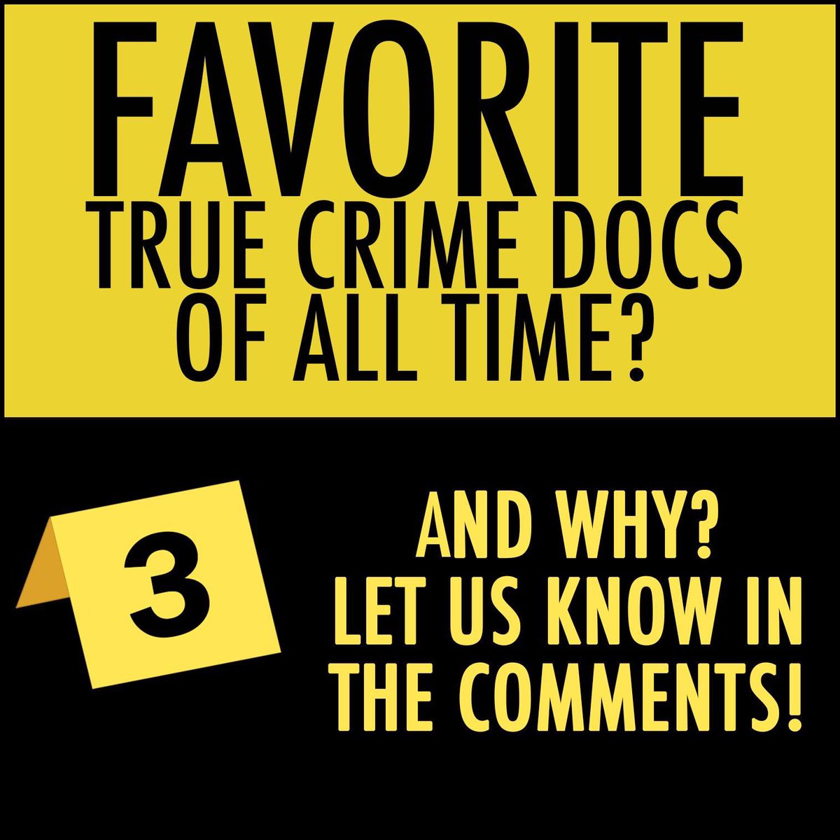UnsolvedMag's tweet photo. Whatโs your fav true?
We want to hear from YOU! Any true crime media favs welcome.
..
..
#coldcasefiles #bullkurtis #thestaircase #makingamurderer #etc #truecrime #unsolvedmagazine https://t.co/ILl0yvEyBA