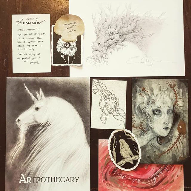 Finally back in Seattle! There are always some nice presents waiting when I'm gone for 2 months! Thank you @artbyemilyhare @nadiarausa 
#nadiarausa #artpothecary https://t.co/inPkTKpIuv 