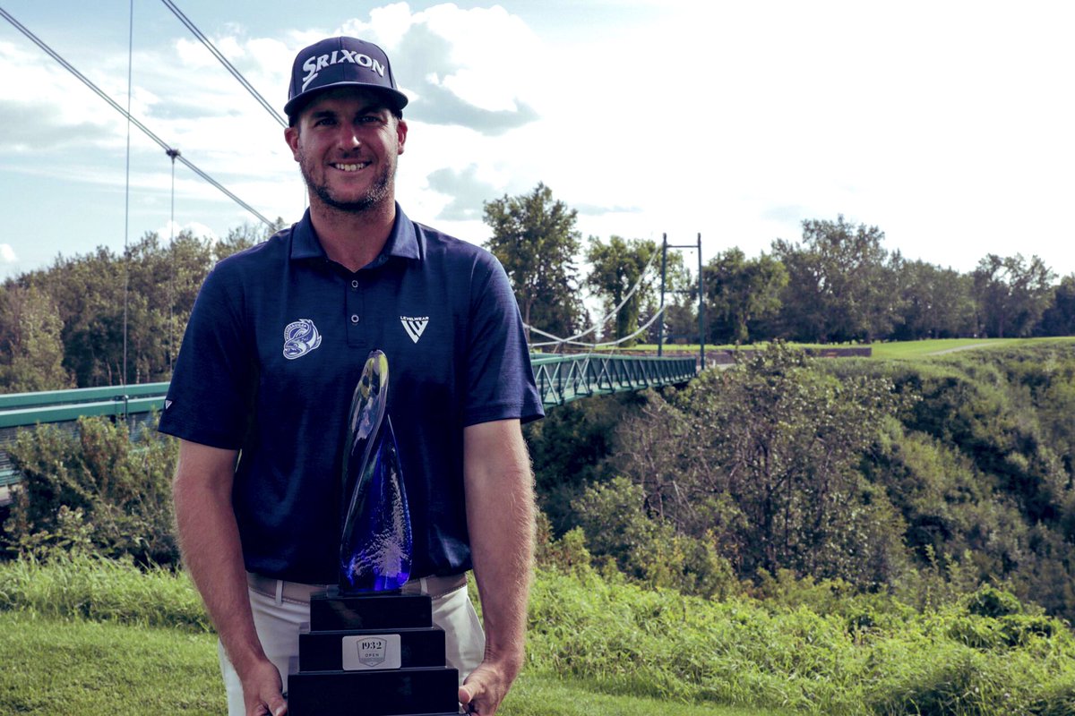 What an awesome week @EdmCountryClub! First victory on @PGATOURCanada feels amazing. Thanks everyone for all the support and messages! A special thanks to @SrixonGolf @LevelwearGolf @GolfCanada @OHLSteelheads for the continued support! 🏆