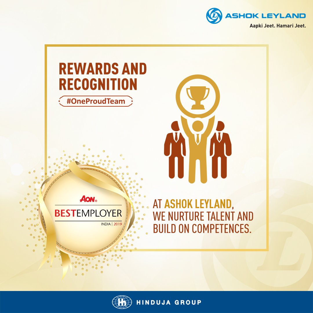 ALIndiaOfficial's tweet photo. We believe in valuing our employee's contribution and dedication towards the vision and mission of Ashok Leyland and therefore, we ensure to recognize their efforts!
#AshokLeyland #OneProudTeam #AonBE2019 #NextGenOrg https://t.co/fVrKEMhh9f