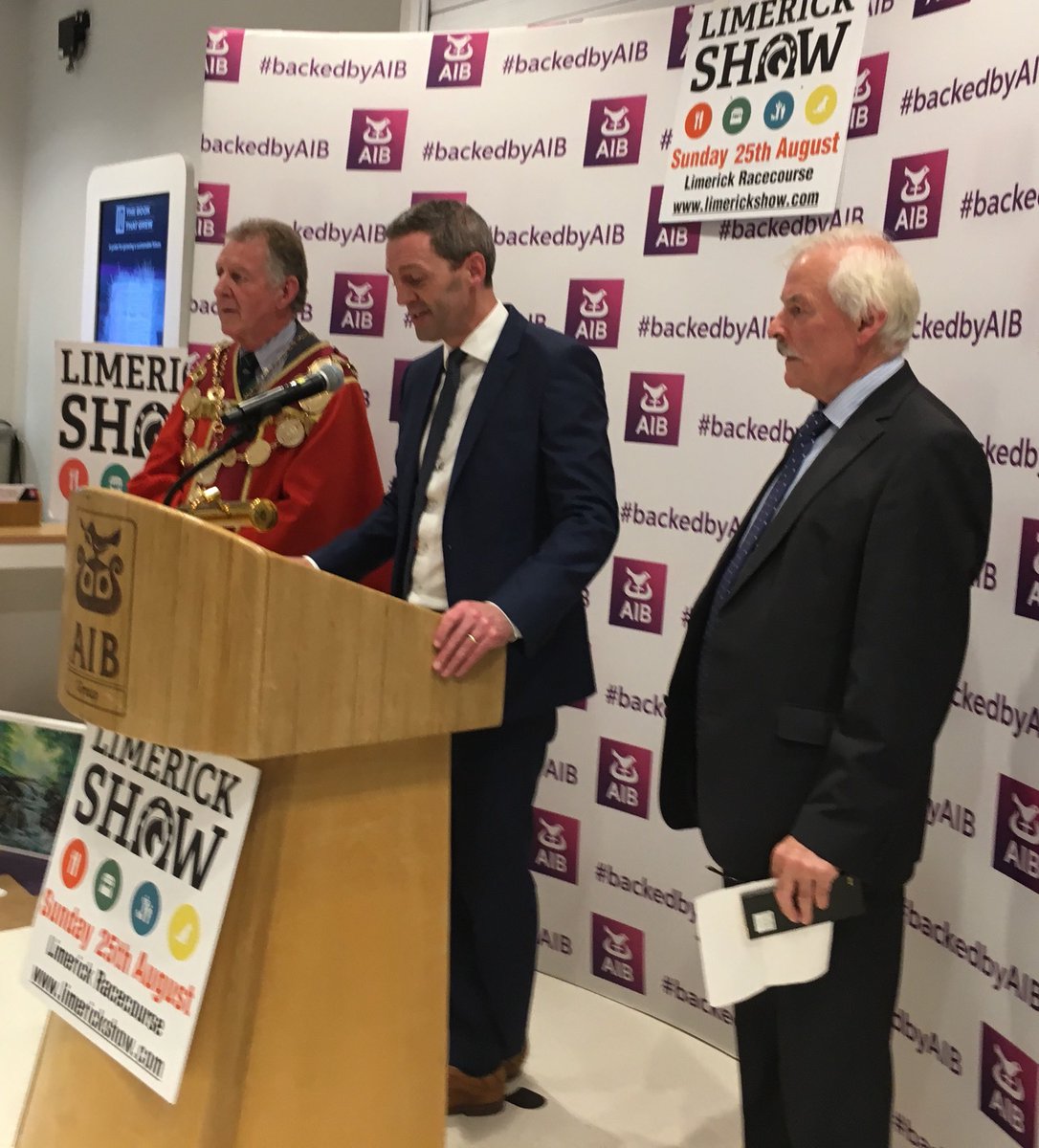MaryListon2's tweet photo. Kieran Considine opens the Launch of the  90th Limerick Show at AIB Limerick ⁦@AIBBiz⁩ ⁦@LimerickShow⁩ ⁦@KieranCons⁩ ⁦@Lishton⁩ https://t.co/lxfIV4UeSl