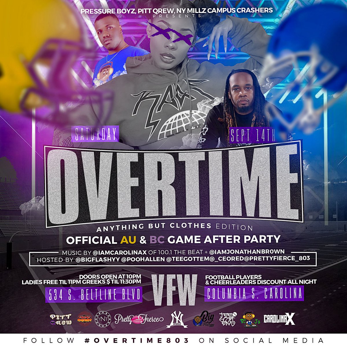 AUBC_Connect's tweet photo. 🗣Two teams... Two Separate games...BUT that night it all goes down... #OVERTIME AU🐝 vs BC🐯‼️ #PressureBoyz x #PittQrew x @NyMillz x @campuscrashers_ All link up to bring the two schools together for one massive night‼️🎥🚨
Saturday September 14
Official #AU & #BC Game 🏈 Party https://t.co/DQyQLfzzD2