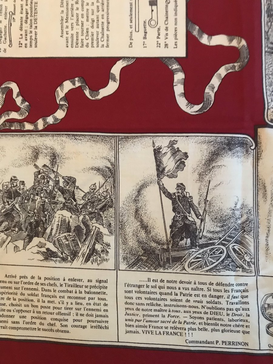 Chattancourt's tweet photo. Aujourd’hui nous avons reçu un petit don d’une touriste américaine, il s’agit du mouchoir militaire français d’instruction pour le revolver mdl 1873. Ce mouchoir sera adopté par l’armée en 1880. A l’entrée en guerre chaque soldat recevra un mouchoir correspondant à son arme. https://t.co/2COFcQW0L0