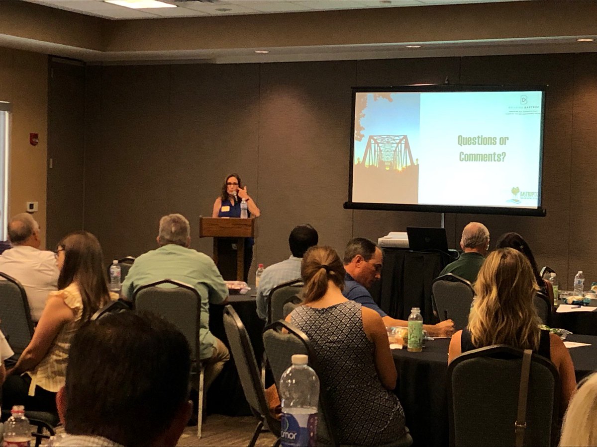 hbaaustin's tweet photo. Thanks to City of Bastrop Mayor, Connie Schroeder and City Planner, Matt Jones for speaking at this month's HBA Goes Local. Mark your calendars for next month's event on September 10th discussing Central Austin. https://t.co/UUxOX638mH