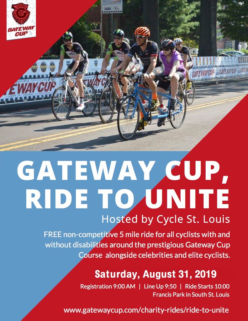 VarietySTL's tweet image. Cycle St. Louis is hosting a super cool event on Saturday, August 31! 

People of all abilities - and all types of bikes - are welcome to join this free, non-competitive ride.

#CycleStLouis #GatewayCup
