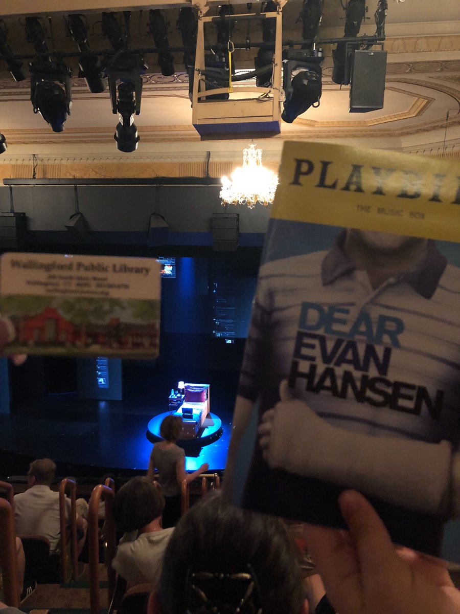 Walpublib's tweet photo. This lucky library card got to see a showing of @DearEvanHansen on #Broadway!
Show us where your library card travels this summer! Send pics to cciemniewski@wallingfordlibrary.org by September 8th for a chance to win a Library Boat Tote! #WallingfordTravels #TravelingLibraryCard https://t.co/gYSFy7yQBM