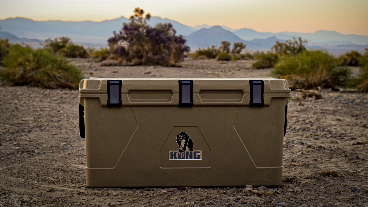 All KONG Coolers come with a limited lifetime warranty because they are built to last just as long as you! #kongstrong 💪🦍 Check out the 110 QT Tactical Tan Cooler along with other styles and sizes at kongcoolers.com!