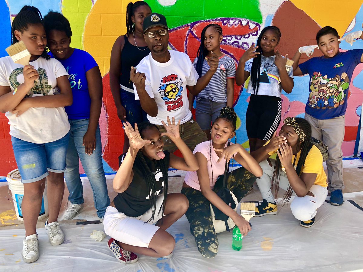 There was absolutely NO fun had during the making of this mural 😜 #countonme #artinspiration2019 #allkidscount #lionelmilton #losangeles #art