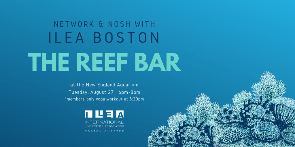 ILEABoston's tweet photo. What are YOU doing on Tuesday, August 27?!

Join us from 6pm-8pm for this year’s first Network &amp; Nosh at @NEAQ with an ILEA Members-only pre-Nosh workout beginning at 5:30pm at the Harbor Terrace.

For more information and to register, please click HERE: https://t.co/nGl049XULh https://t.co/AHHhDLXMzo