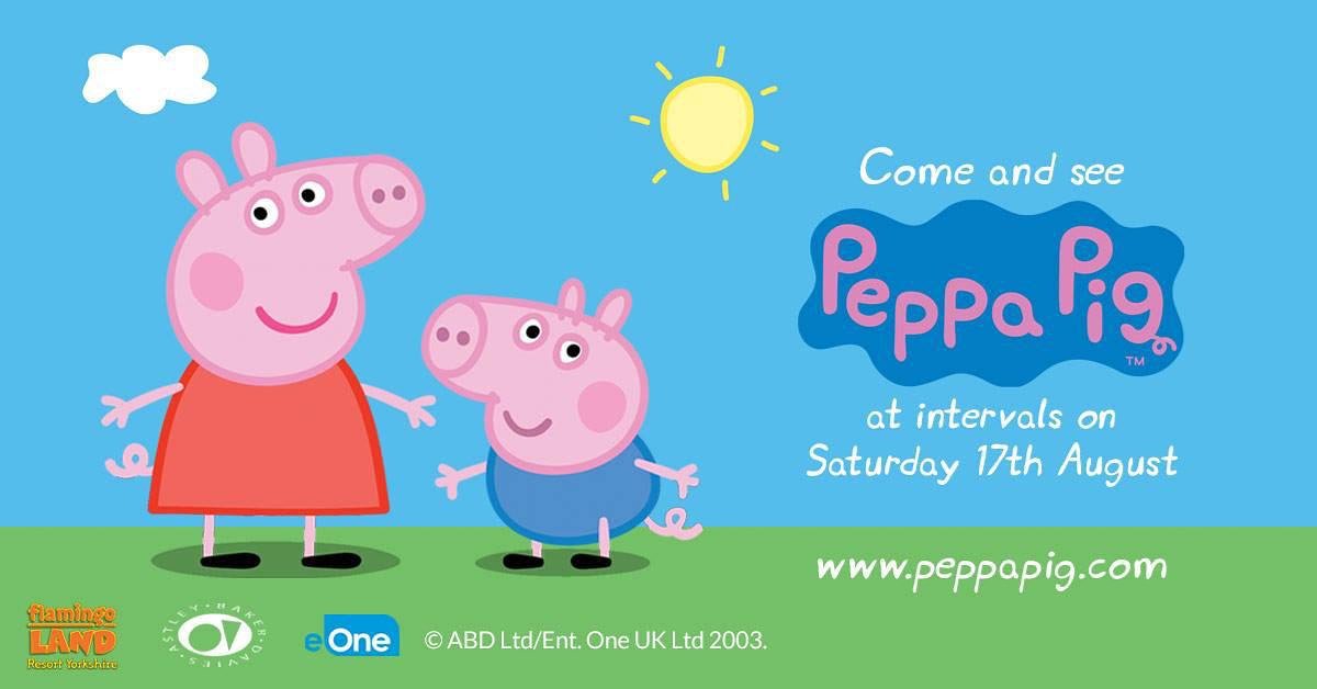 @peppapig & George return to Flamingo Land on the 17th August for our last Tot Event of the season. Come & say hello
#pureentertainmentgroup #childrensevents #yorkshireattractions #peppapig #meetandgreet #storytime #liveentertainment #tots #tvcharacters #totevent #peppapigworld