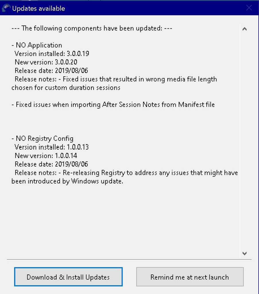 CraigDeServidor's tweet image. #TwitterTip of the day for @NeurOptimal(r) NO3 users —&amp;gt; New update available, version 3.0.0.19 - Never cancel an update while in progress! Enjoy the ongoing evolution of NO3. #AgileDevelopment and -#SynchronizationThroughChaos Journey! 🙏😊