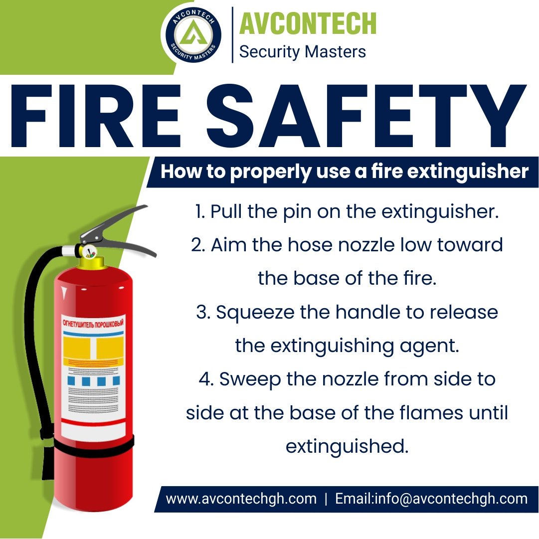 avcontechgh's tweet photo. What to do in case of a fire. And how to use a fire extinguisher.
#Avcontech https://t.co/snCxNjAj2r