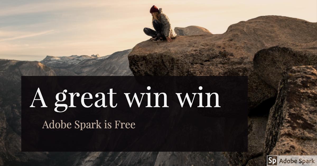Ronbrogers's tweet photo. Just created #GTechSummit19 thank you to the presenter. With practice, there are a lot more items that can occur. (PNG contains "A great win win Adobe Spark is free") https://t.co/wVe2hzPdqp