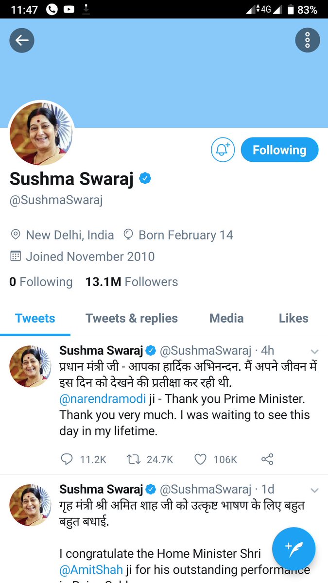 dsaurabh184's tweet photo. 🙏🙏🙏Served the nation till her last breath😞😞 #RIP💐 #HerLastTweet https://t.co/kVaRFoduhH