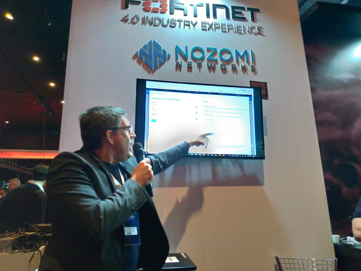 FortinetBrasil's tweet photo. “A falta de integração com os sistemas #Fortinet pode gerar uma crise de grandes proporções" -Alexandre Freire, Technical Sales LATAM da @NozomiNetworks #FCS19 #PocketSession https://t.co/ABDIKZwCKj