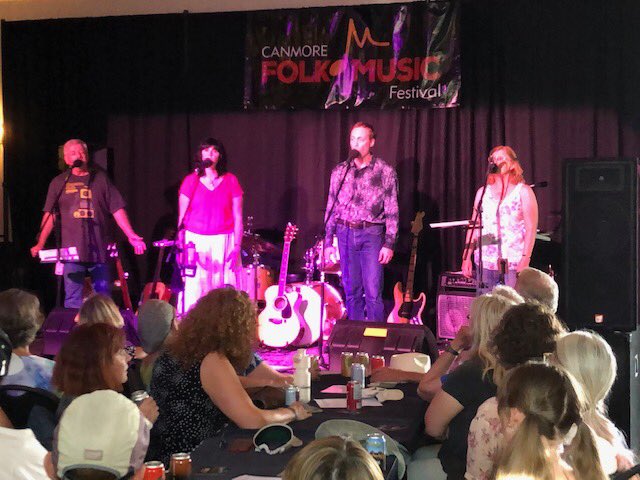 RidgeHorizon's tweet photo. Thanks to a fantastic audience at the Miner’s Hall in Canmore. We had a blast! https://t.co/oXOsKBZVrO