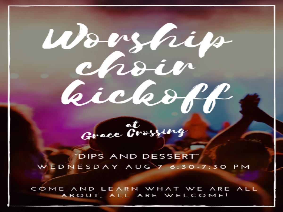 GraceCrossingMS's tweet image. You ever thought about serving on our worship team or singing in the choir Sunday morning? This is the event for you!  Join us this Wednesday Night for Dips and Desserts from 6:30pm-7:30pm!  See you there!