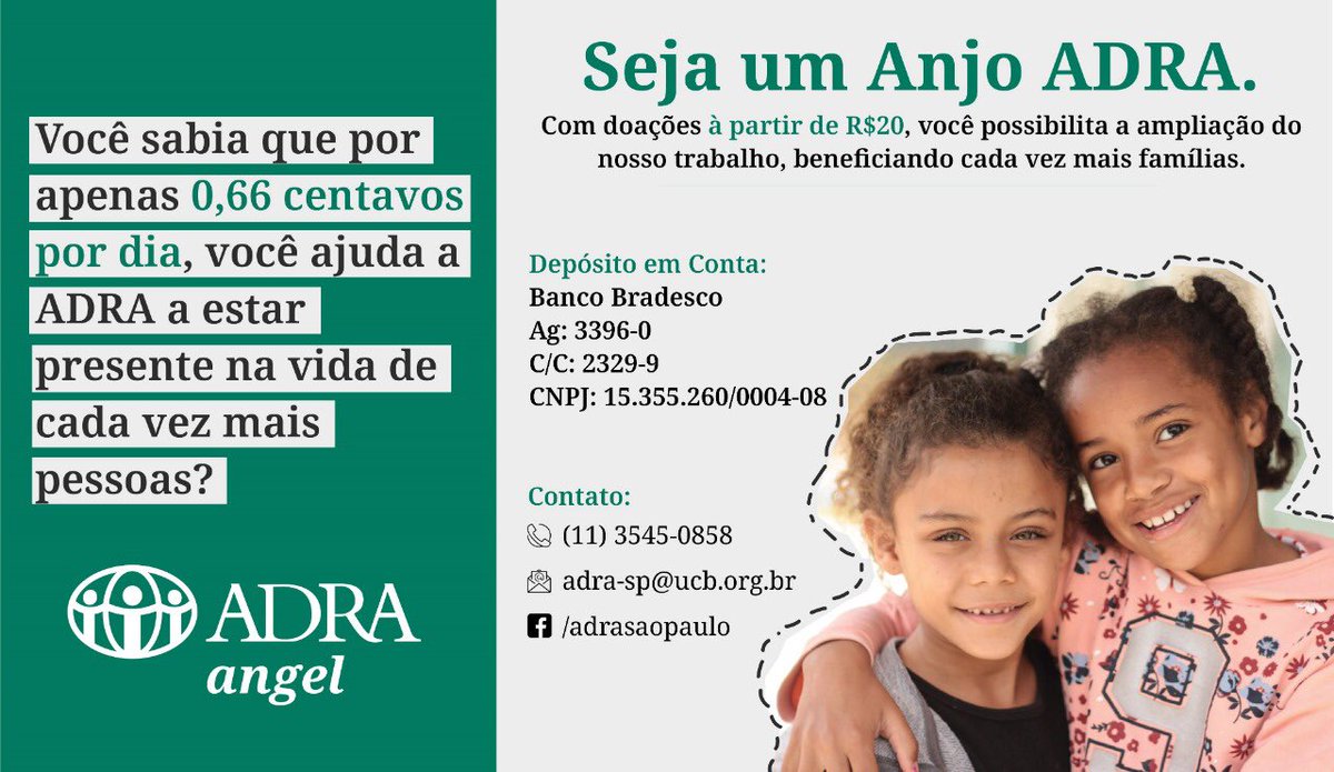 Oportunidade de ser anjo na vida de alguém. #adra #adraangels #doe