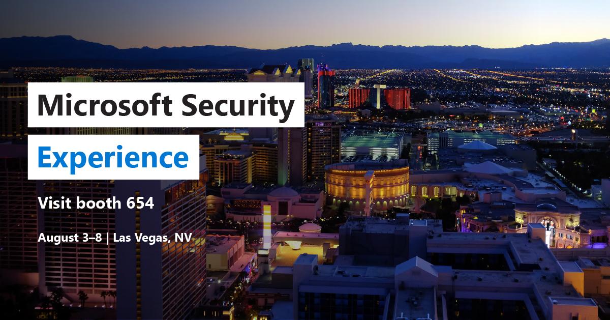 saitestt's tweet photo. msftsecurity: Get hands-on with today’s security challenges! Visit booth 654 and learn how the #MicrosoftSecurityExperience enables you to play the part of the bad actor and see how threats are protected, detected, and responded to. #MSFTatBlackHat #Blac… https://t.co/TSMtQd74GN