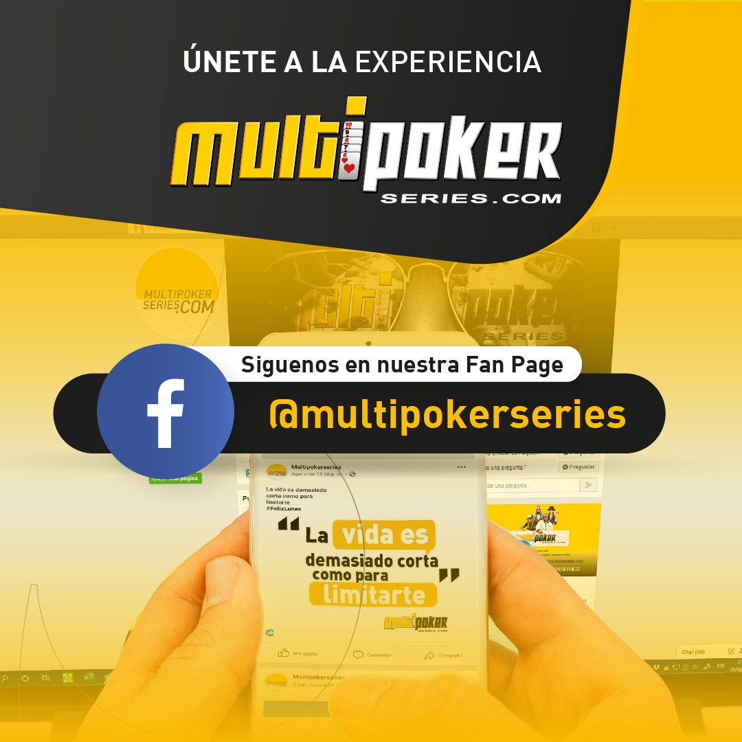Siguenos en #Facebook !!! Dale like a nuestra FanPage y únete a la experiencia que te brinda <a href="/Multipokerserie/">Multipokerseries</a>.
