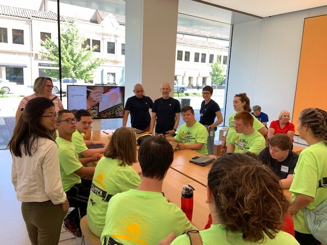 InReturnStrat's tweet image. Very fun Today at Apple event on Country Club Plaza Apple Store with KC Down Syndrome Guild. #lifeinclusion