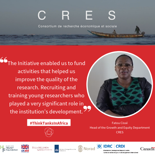 .#ThinkTanksInAfrica: 'The Initiative enabled us to fund activities that helped us improve the quality of the research. Recruiting & training young researchers who played a very significant role in the institution’s development.' Hear more on @CresContact: bit.ly/2Kjm5I7